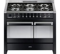 SMEG Opera 100 cm Dual Fuel Range Cooker - Black